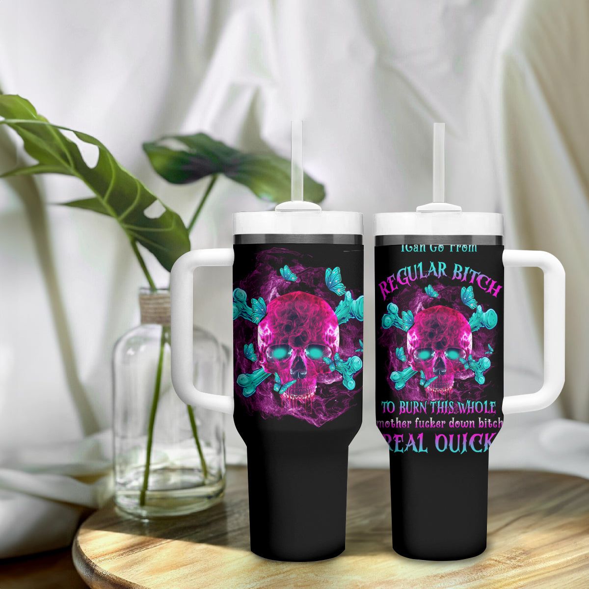 I Can Go From Regular B To Burn Tumbler With Handle - Wonder Print Shop