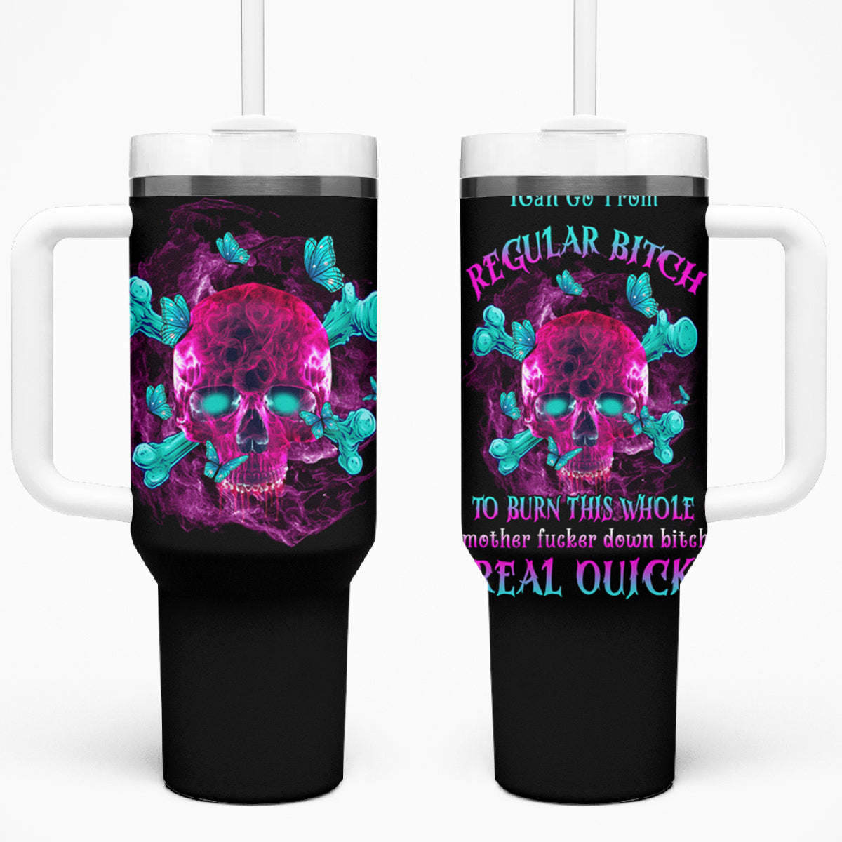 I Can Go From Regular B To Burn Tumbler With Handle - Wonder Print Shop