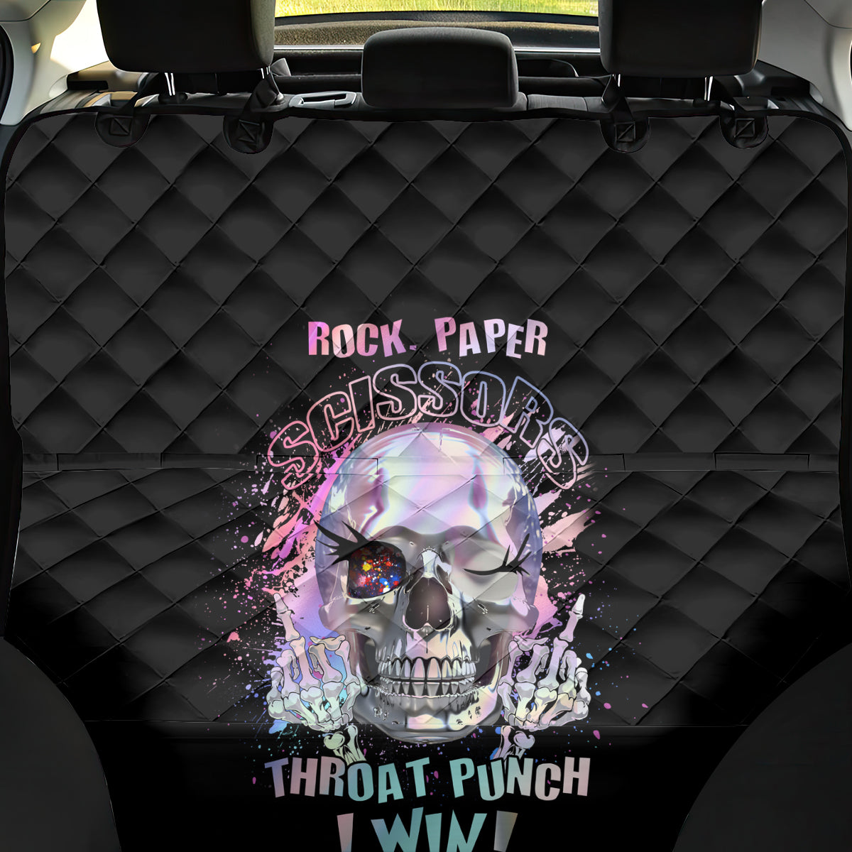 Rock Paper Throat Punch I Win Back Car Seat Cover - Wonder Print Shop