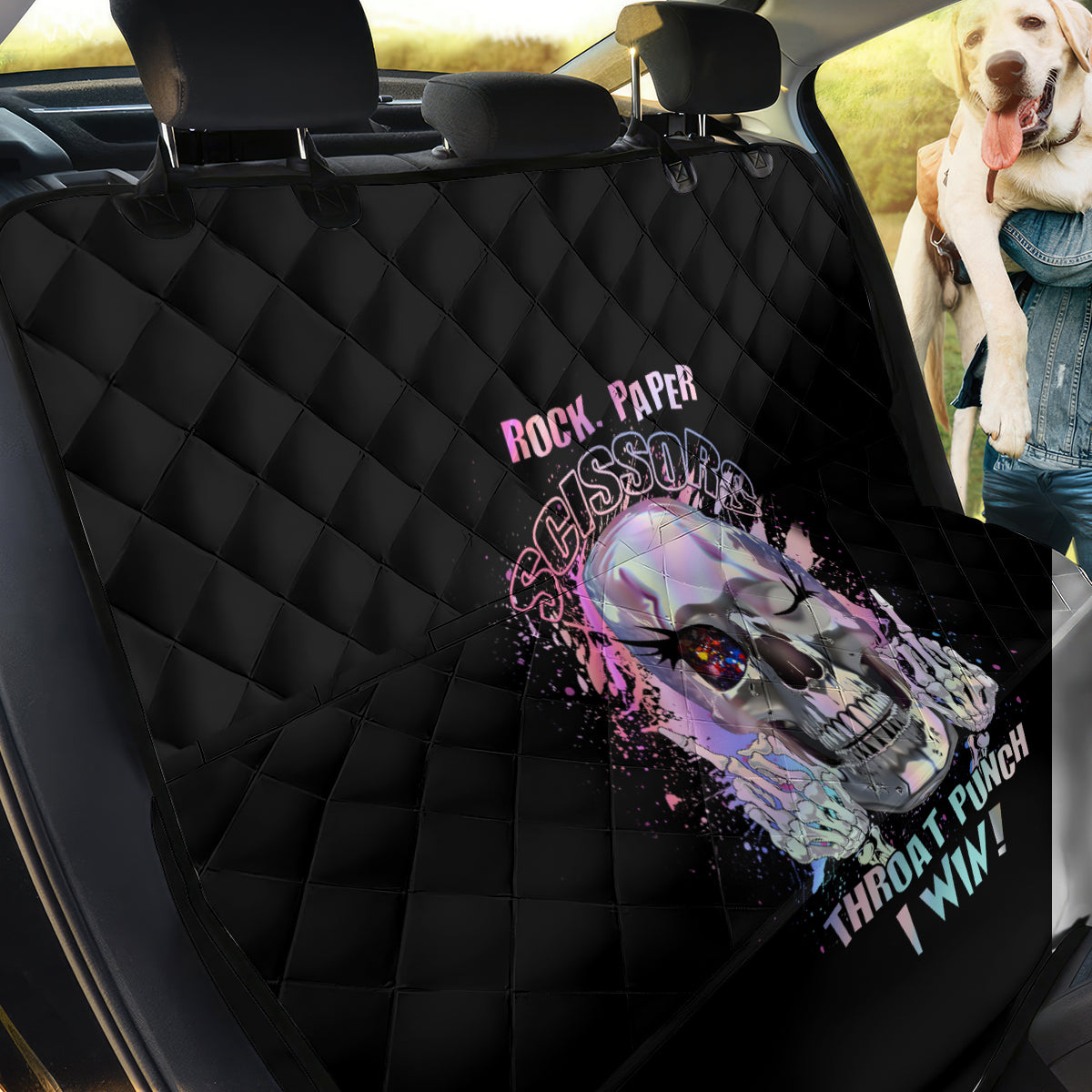 Rock Paper Throat Punch I Win Back Car Seat Cover - Wonder Print Shop