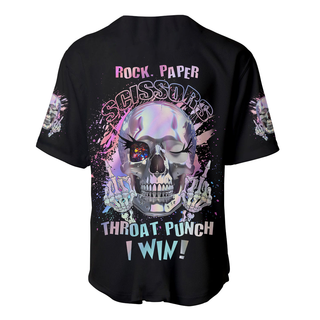 Rock Paper Throat Punch I Win Baseball Jersey - Wonder Print Shop