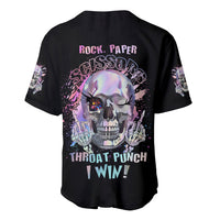 Rock Paper Throat Punch I Win Baseball Jersey - Wonder Print Shop
