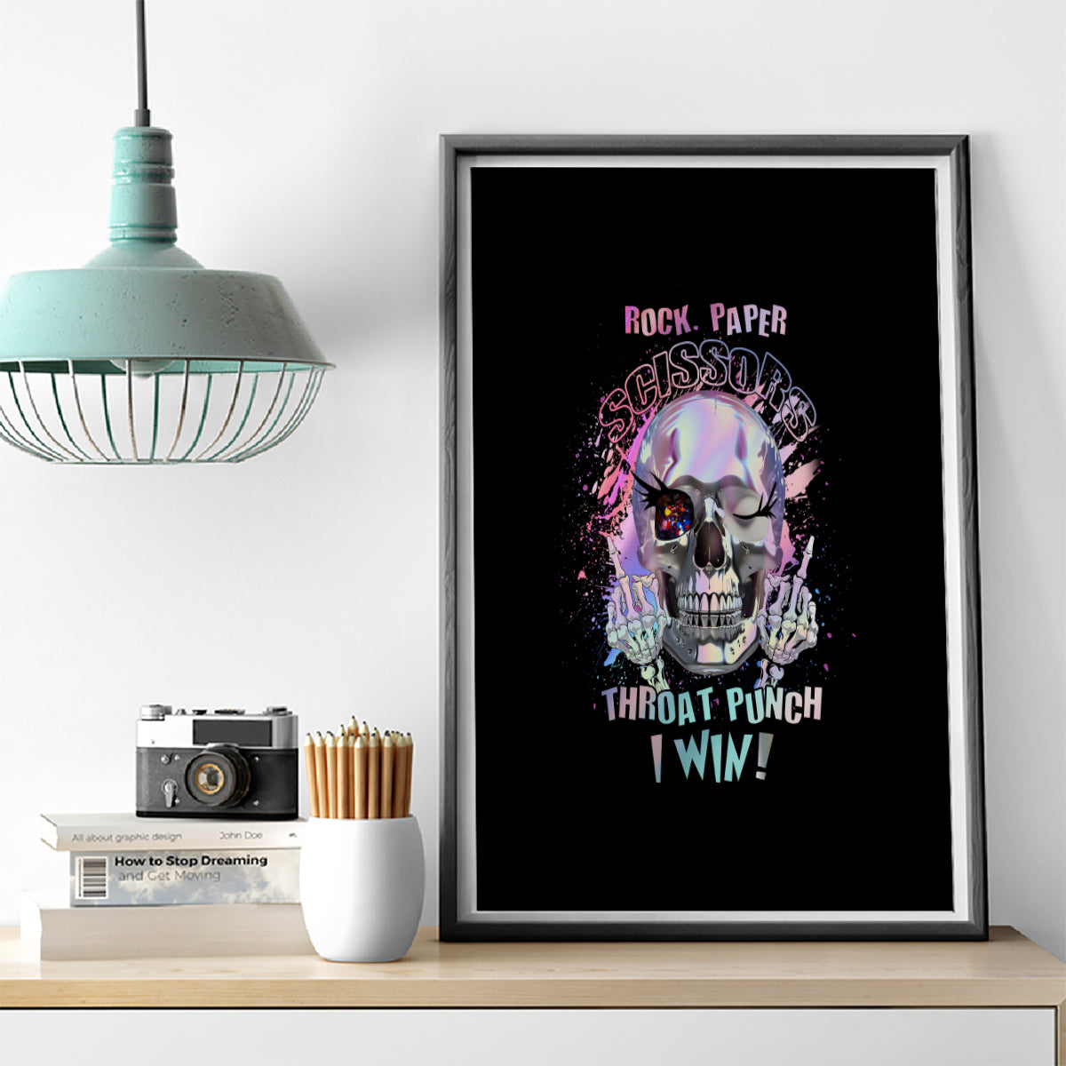Rock Paper Throat Punch I Win Canvas Wall Art - Wonder Print Shop