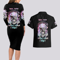 Rock Paper Throat Punch I Win Couples Matching Long Sleeve Bodycon Dress and Hawaiian Shirt - Wonder Print Shop