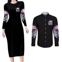 Rock Paper Throat Punch I Win Couples Matching Long Sleeve Bodycon Dress and Long Sleeve Button Shirt - Wonder Print Shop