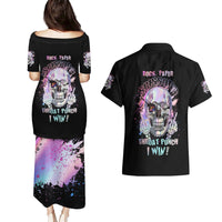 Rock Paper Throat Punch I Win Couples Matching Puletasi Dress and Hawaiian Shirt - Wonder Print Shop