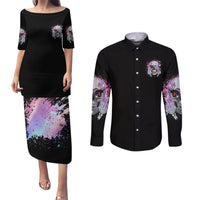Rock Paper Throat Punch I Win Couples Matching Puletasi Dress and Long Sleeve Button Shirt - Wonder Print Shop
