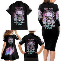 Rock Paper Throat Punch I Win Family Matching Long Sleeve Bodycon Dress and Hawaiian Shirt - Wonder Print Shop