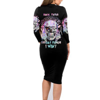 Rock Paper Throat Punch I Win Family Matching Long Sleeve Bodycon Dress and Hawaiian Shirt - Wonder Print Shop