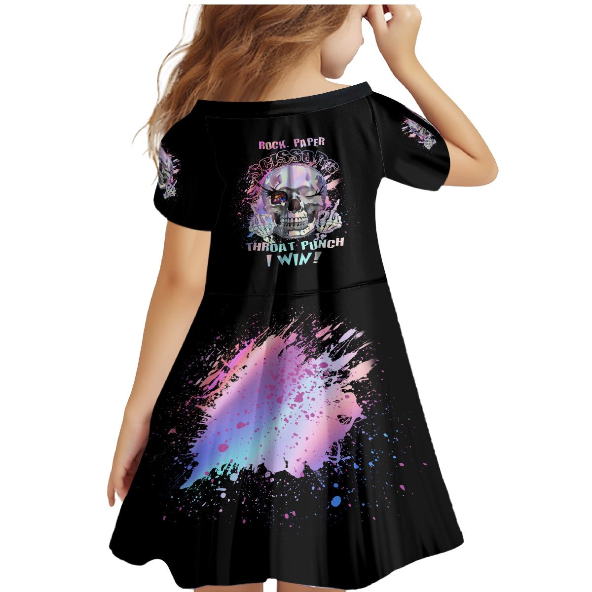 Rock Paper Throat Punch I Win Family Matching Mermaid Dress and Hawaiian Shirt - Wonder Print Shop