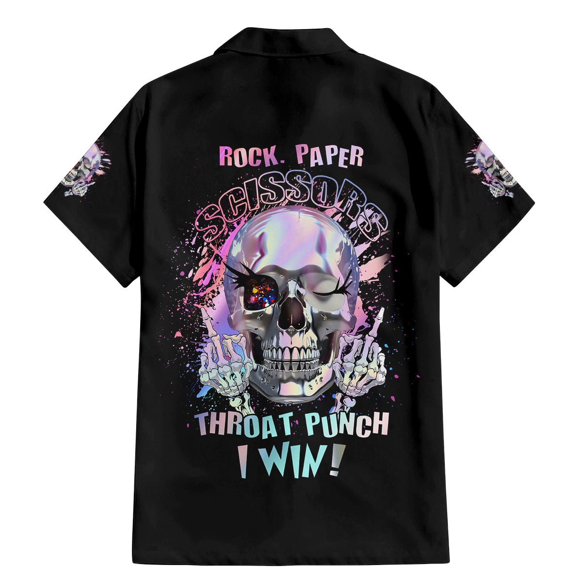 Rock Paper Throat Punch I Win Family Matching Mermaid Dress and Hawaiian Shirt - Wonder Print Shop