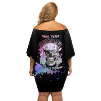 Rock Paper Throat Punch I Win Family Matching Off Shoulder Short Dress and Hawaiian Shirt - Wonder Print Shop