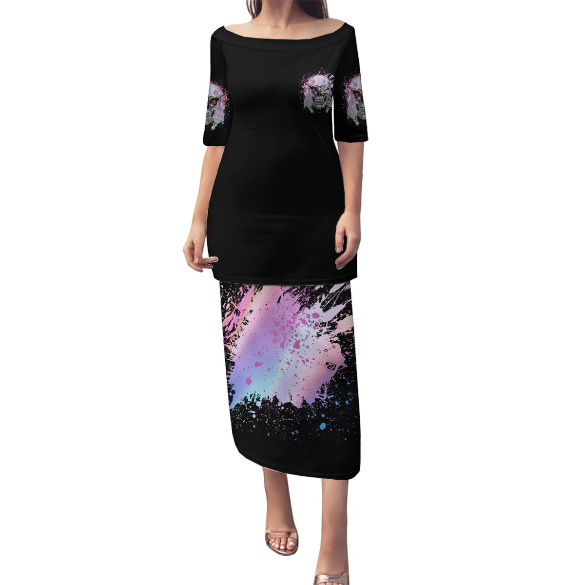 Rock Paper Throat Punch I Win Family Matching Puletasi Dress and Hawaiian Shirt - Wonder Print Shop