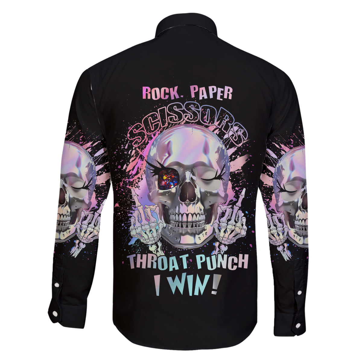 Rock Paper Throat Punch I Win Family Matching Short Sleeve Bodycon Dress and Hawaiian Shirt - Wonder Print Shop