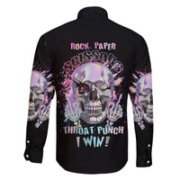 Rock Paper Throat Punch I Win Family Matching Short Sleeve Bodycon Dress and Hawaiian Shirt - Wonder Print Shop