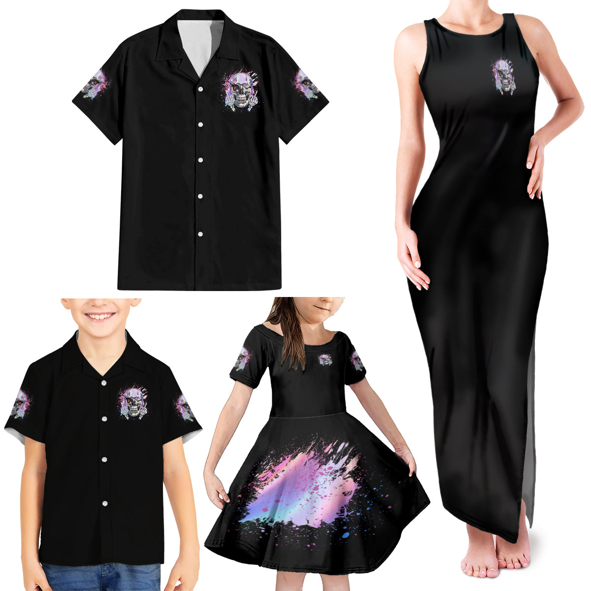 Rock Paper Throat Punch I Win Family Matching Tank Maxi Dress and Hawaiian Shirt - Wonder Print Shop