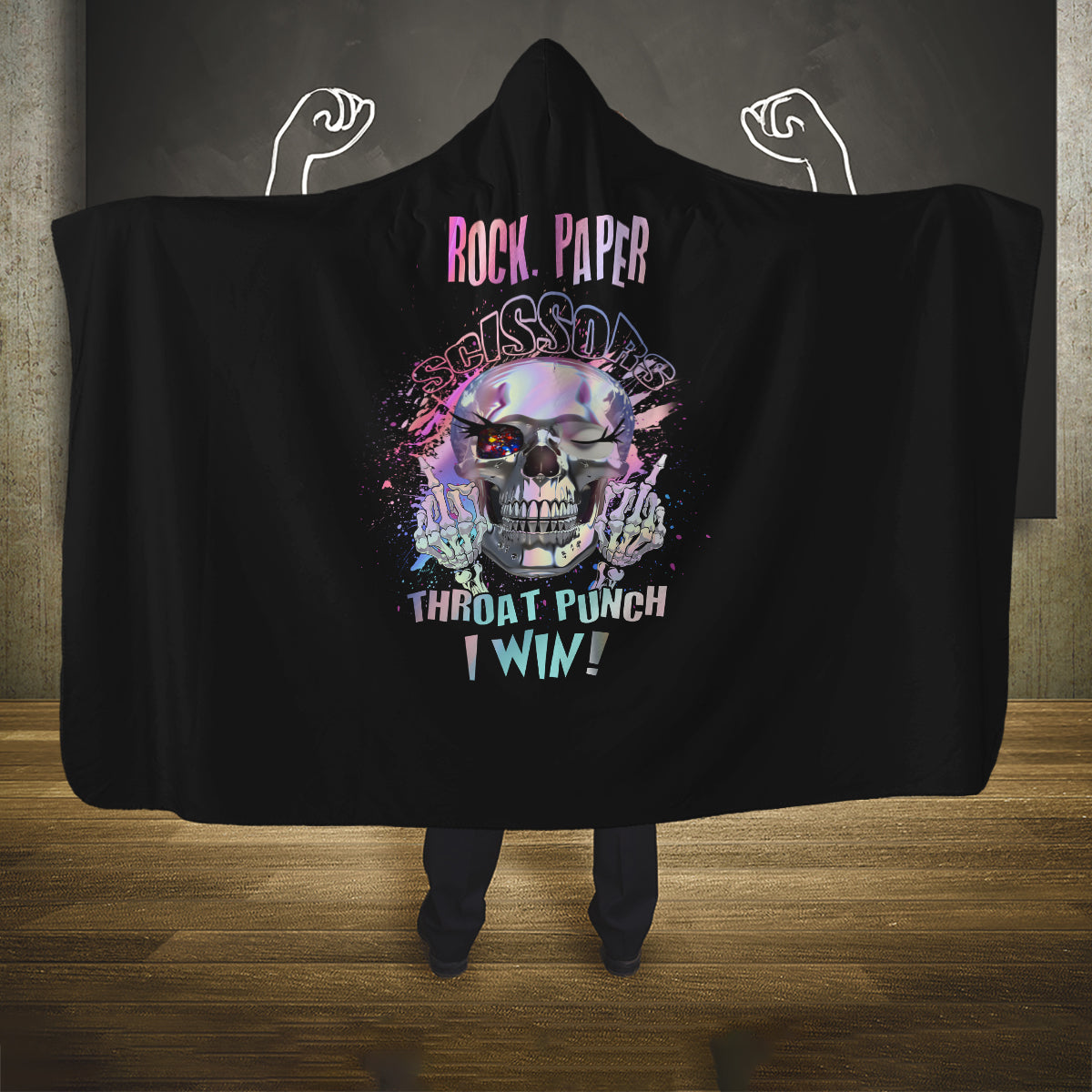 rock-paper-throat-punch-i-win-hooded-blanket