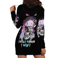 Rock Paper Throat Punch I Win Hoodie Dress - Wonder Print Shop