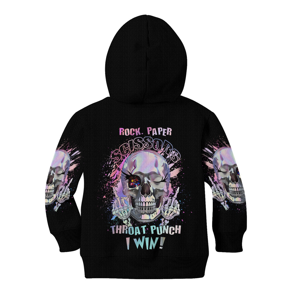Rock Paper Throat Punch I Win Kid Hoodie - Wonder Print Shop