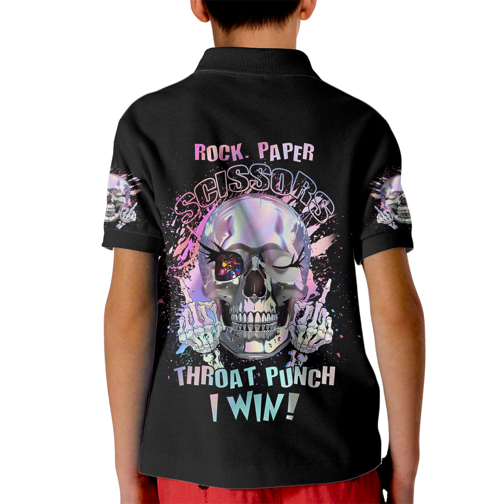 Rock Paper Throat Punch I Win Kid Polo Shirt - Wonder Print Shop