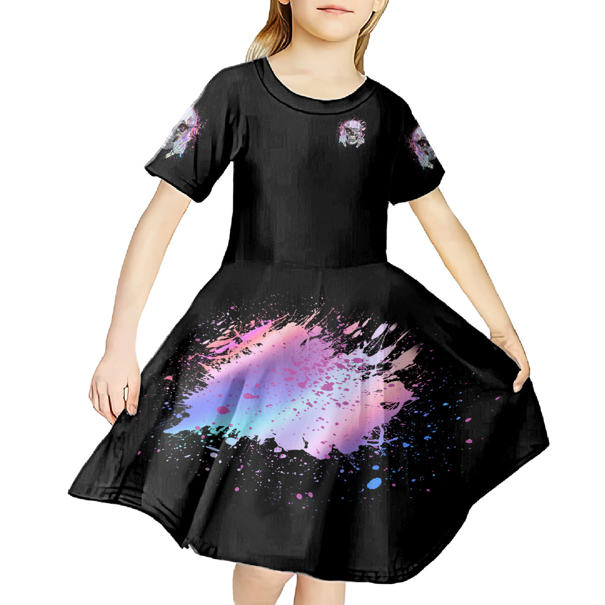 Rock Paper Throat Punch I Win Kid Short Sleeve Dress - Wonder Print Shop