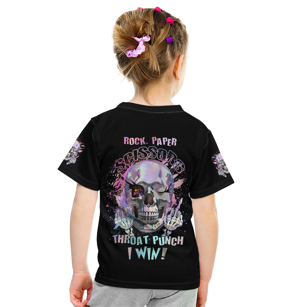 Rock Paper Throat Punch I Win Kid T Shirt - Wonder Print Shop