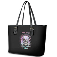 Rock Paper Throat Punch I Win Leather Tote Bag - Wonder Print Shop