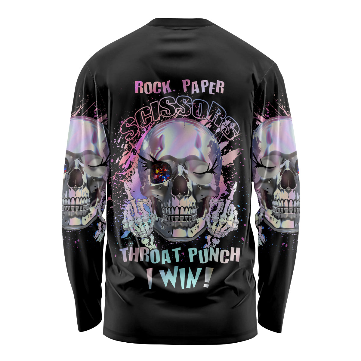Rock Paper Throat Punch I Win Long Sleeve Shirt - Wonder Print Shop