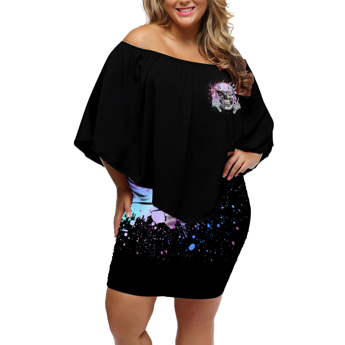 Rock Paper Throat Punch I Win Off Shoulder Short Dress - Wonder Print Shop