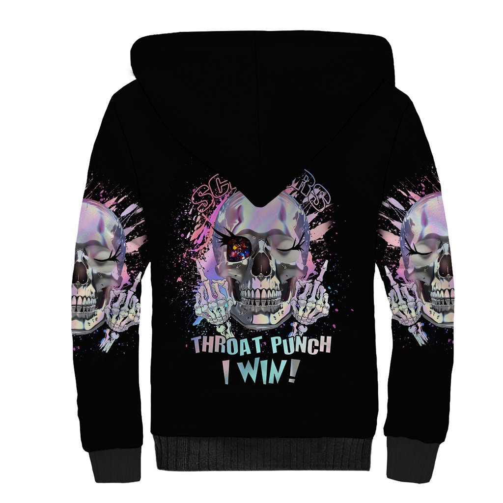 Rock Paper Throat Punch I Win Sherpa Hoodie - Wonder Print Shop