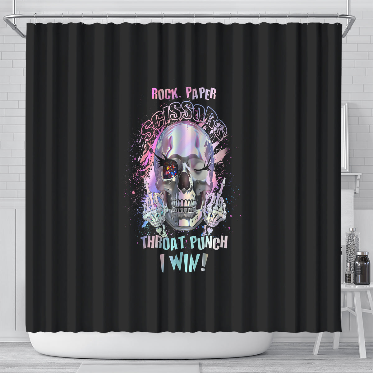 rock-paper-throat-punch-i-win-shower-curtain
