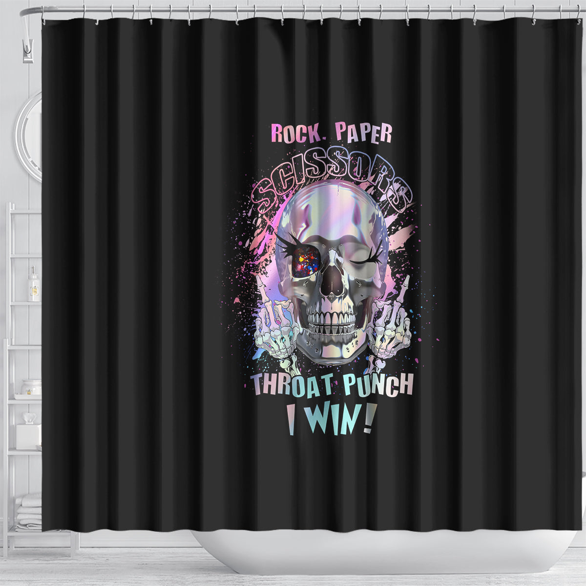rock-paper-throat-punch-i-win-shower-curtain