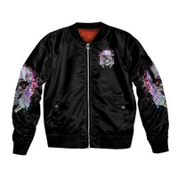 Rock Paper Throat Punch I Win Sleeve Zip Bomber Jacket - Wonder Print Shop