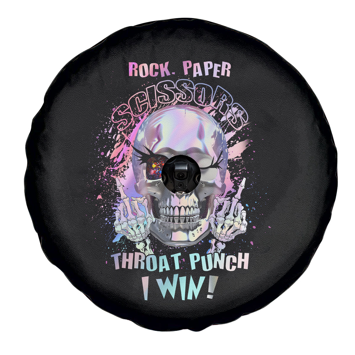 Rock Paper Throat Punch I Win Spare Tire Cover - Wonder Print Shop