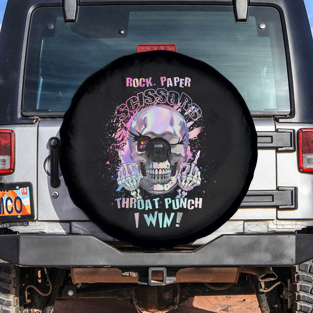 Rock Paper Throat Punch I Win Spare Tire Cover - Wonder Print Shop