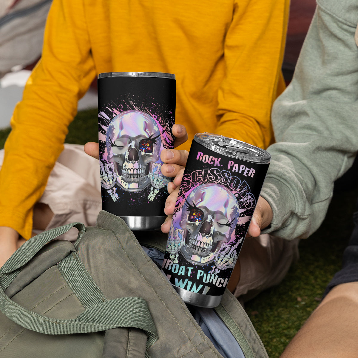 Rock Paper Throat Punch I Win Tumbler Cup - Wonder Print Shop