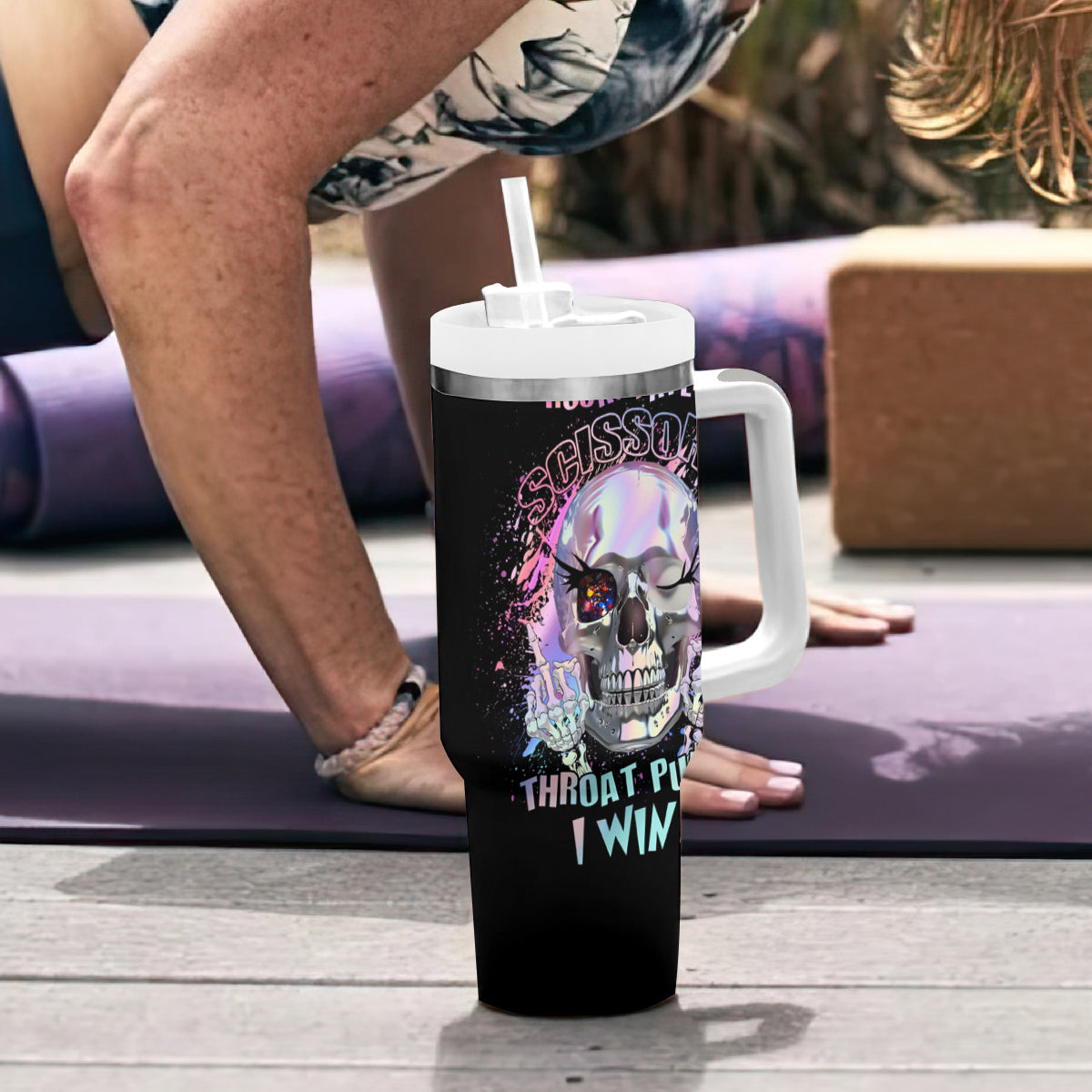 Rock Paper Throat Punch I Win Tumbler With Handle - Wonder Print Shop