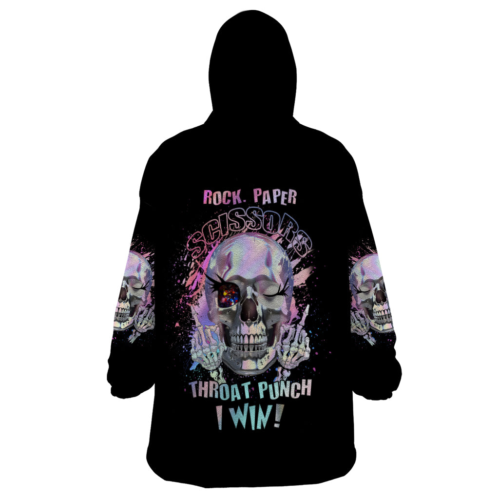 Rock Paper Throat Punch I Win Wearable Blanket Hoodie - Wonder Print Shop