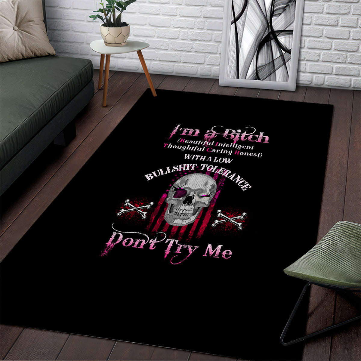 I'm A B Don't Try Me Area Rug - Wonder Print Shop