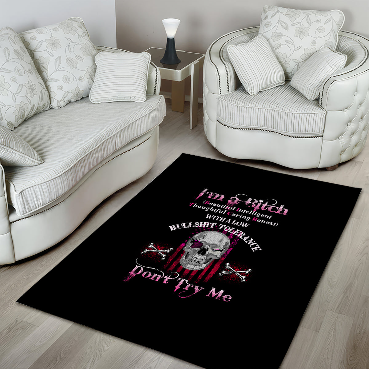 I'm A B Don't Try Me Area Rug - Wonder Print Shop