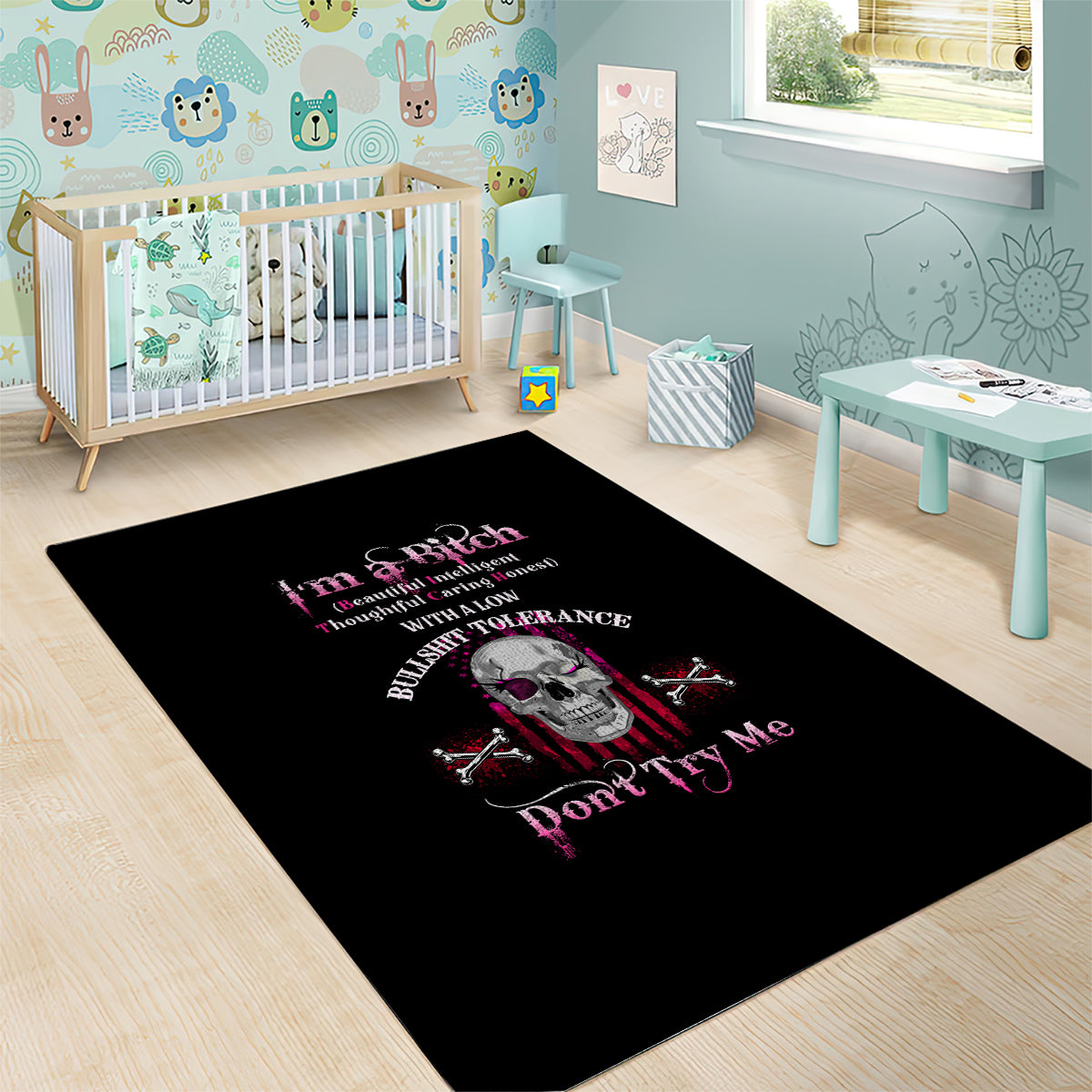 I'm A B Don't Try Me Area Rug - Wonder Print Shop