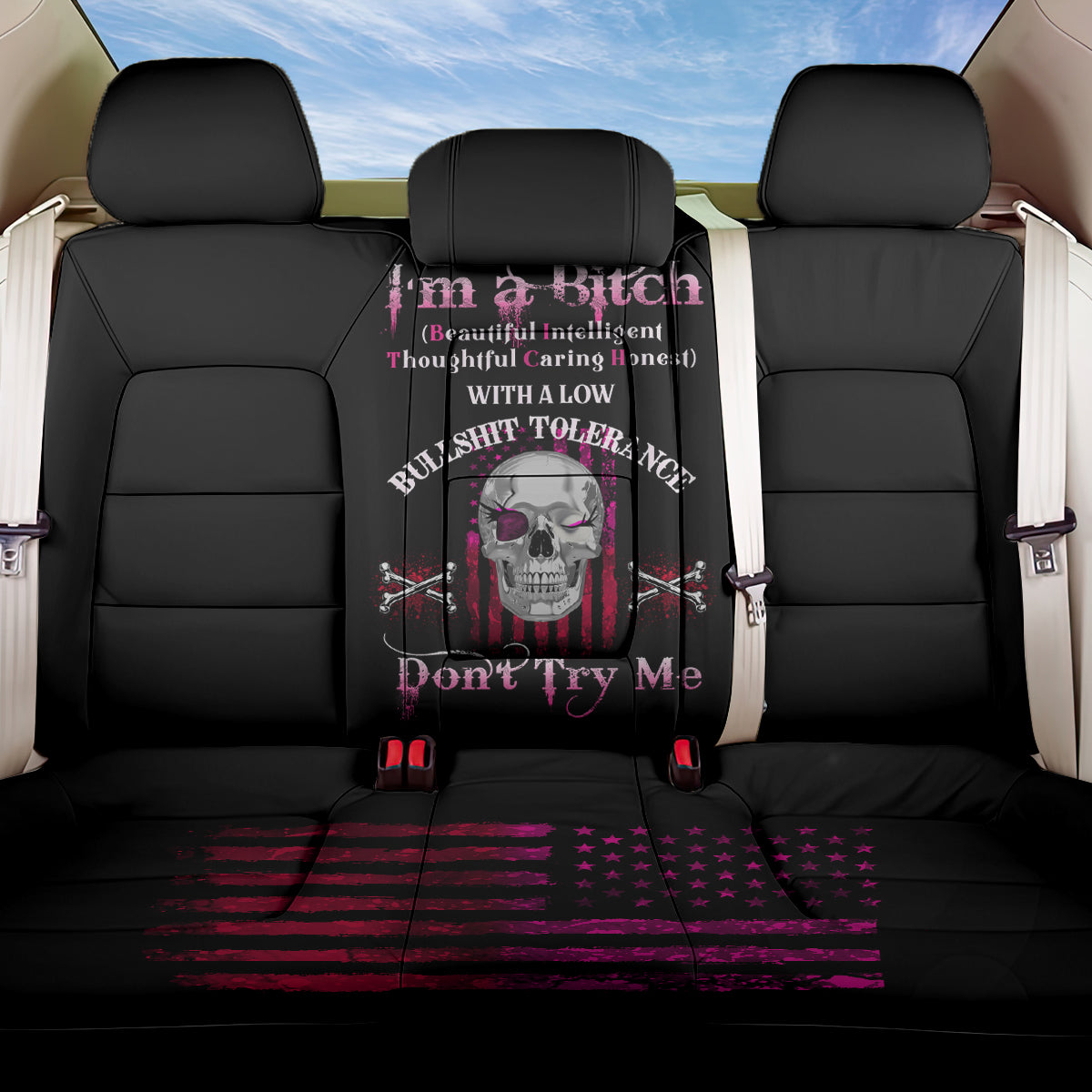 I'm A B Don't Try Me Back Car Seat Cover - Wonder Print Shop