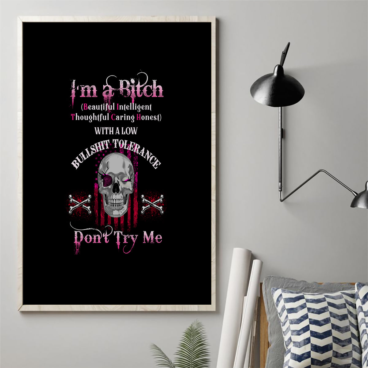 I'm A B Don't Try Me Canvas Wall Art - Wonder Print Shop