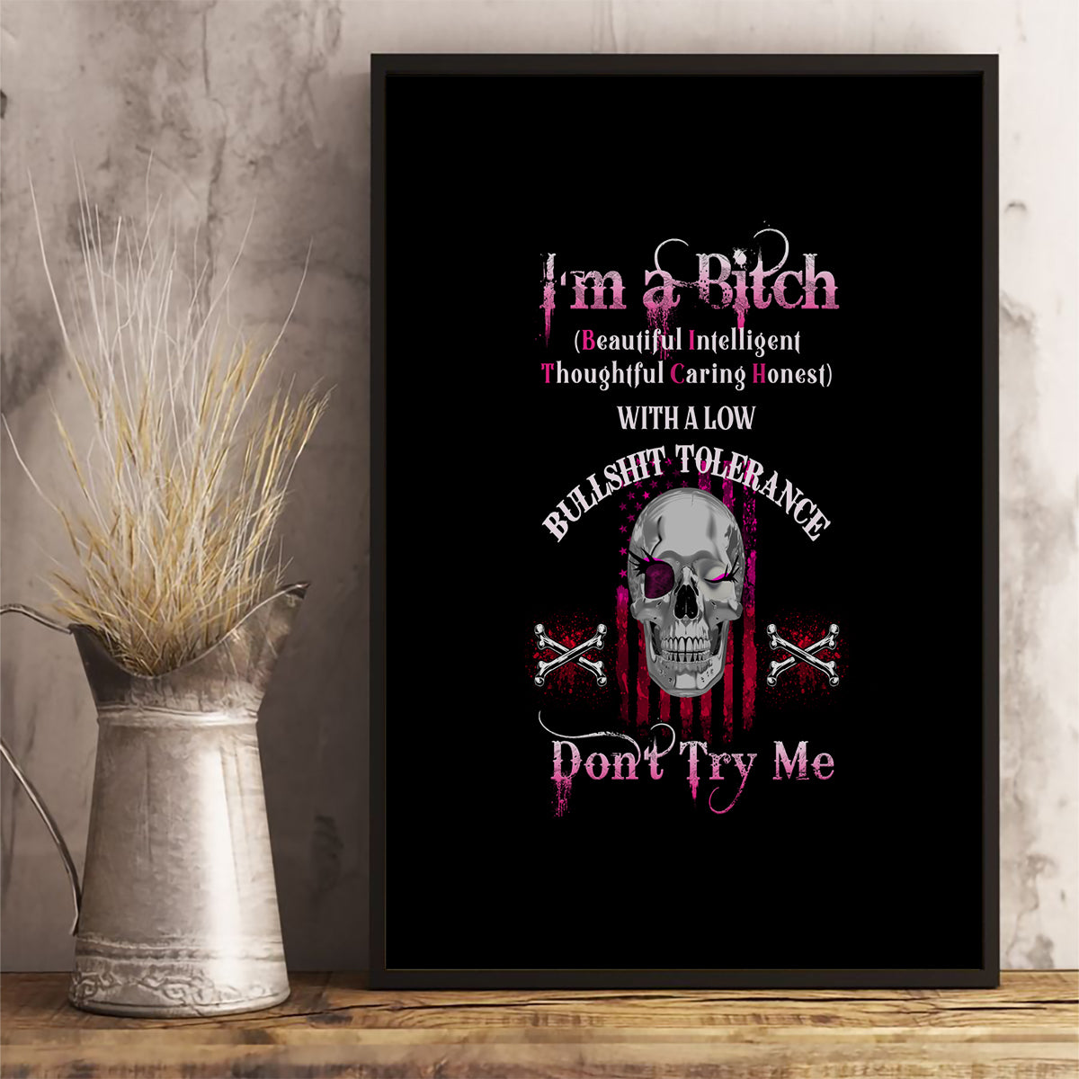 I'm A B Don't Try Me Canvas Wall Art - Wonder Print Shop