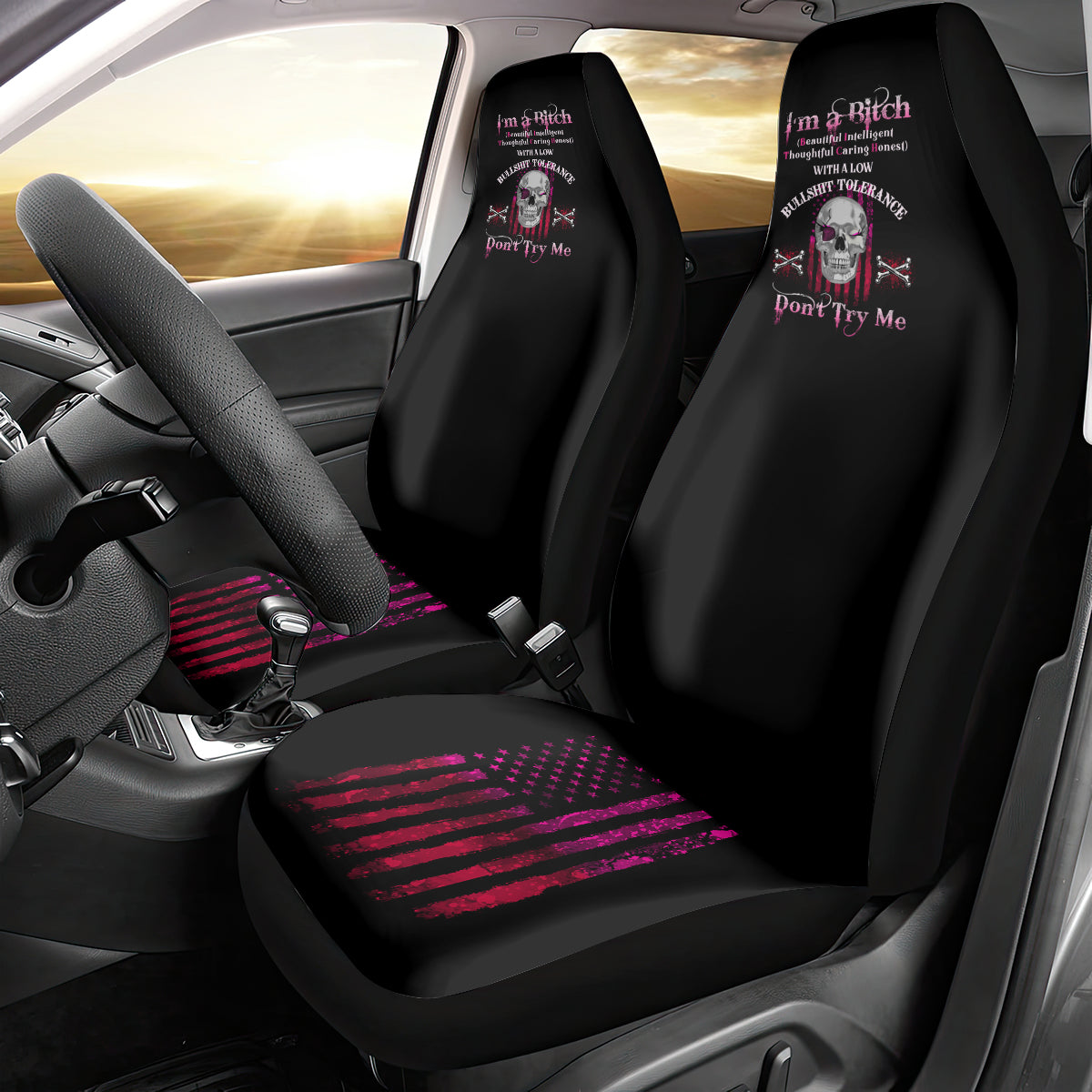 I'm A B Don't Try Me Car Seat Cover - Wonder Print Shop