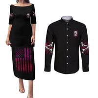 I'm A B Don't Try Me Couples Matching Puletasi Dress and Long Sleeve Button Shirt - Wonder Print Shop