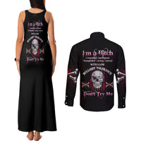 I'm A B Don't Try Me Couples Matching Tank Maxi Dress and Long Sleeve Button Shirt - Wonder Print Shop