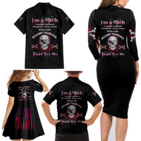 I'm A B Don't Try Me Family Matching Long Sleeve Bodycon Dress and Hawaiian Shirt - Wonder Print Shop