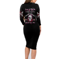 I'm A B Don't Try Me Family Matching Long Sleeve Bodycon Dress and Hawaiian Shirt - Wonder Print Shop