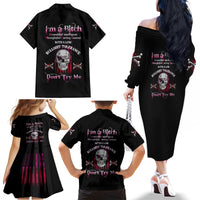 I'm A B Don't Try Me Family Matching Off Shoulder Long Sleeve Dress and Hawaiian Shirt - Wonder Print Shop